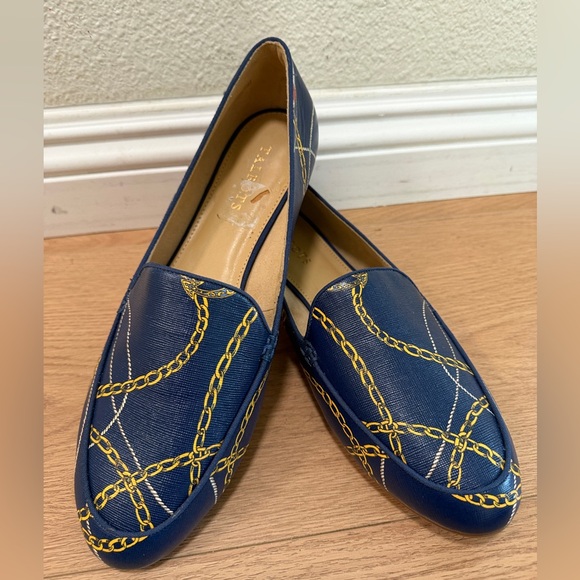Talbots Ryan Loafer Flats Women’s Size 11 Blue Nautical Chain Print Classic - Picture 7 of 7